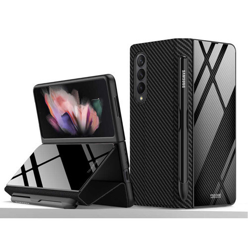 Galaxy Z Fold 3 Kılıf Pazarplus Kalem Bölmeli Droga Kılıf