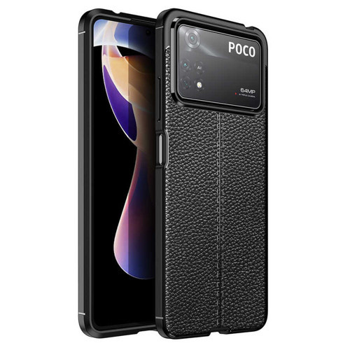 Xiaomi Poco X4 Pro 5G Kılıf Deri Görünümlü Silikon Kamera Korumalı Üstün Koruma Pazarplus