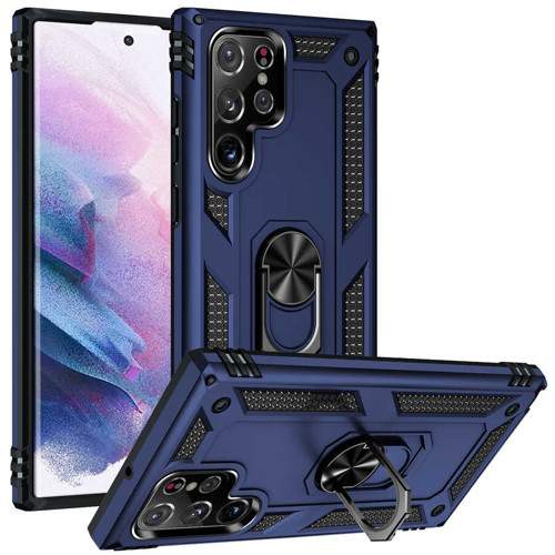 Galaxy S22 Ultra Kılıf Kamera Koruyucu Manyetik Standlı Tank Koruma Pazarplus