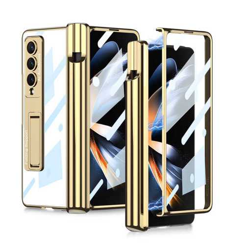 Galaxy Z Fold 4 Kılıf Pazarplus Kıpta Standlı Kalem Bölmeli Kılıf