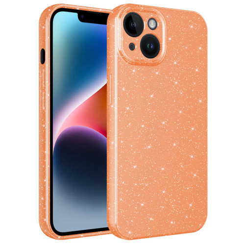 iPhone 14 Kılıf Kamera Korumalı Simli Silikon Üstün Koruma