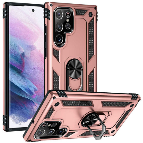 Galaxy S22 Ultra Kılıf Kamera Koruyucu Manyetik Standlı Tank Koruma