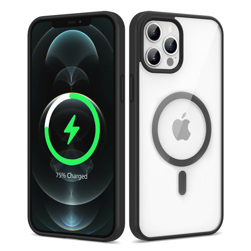 iPhone 12 Pro Max Kılıf Kenarlar İnce Arka Kısım MagSafe Kamera Yükseltili Silikon