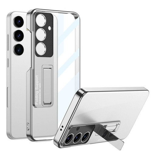 Galaxy S24 Kılıf Kamera Korumalı Şeffaf Tasarımlı Lego Standlı Kılıf