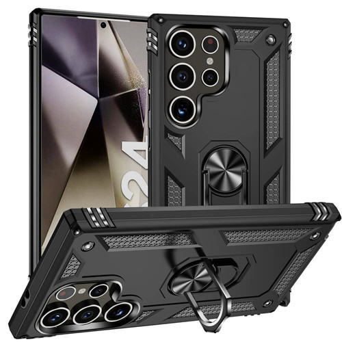 Galaxy S24 Ultra Kılıf Kamera Koruyucu Manyetik Standlı Tank Koruma