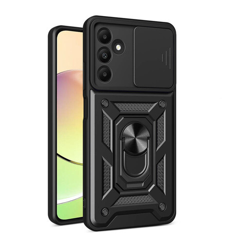 Galaxy A15 Kılıf Sürgülü Kamera Koruyucu Manyetik Standlı Tank Koruma