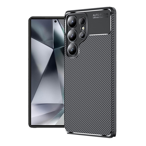 Galaxy S25 Ultra Kılıf Karbon Görünümlü Silikon Kamera Korumalı Üstün Koruma