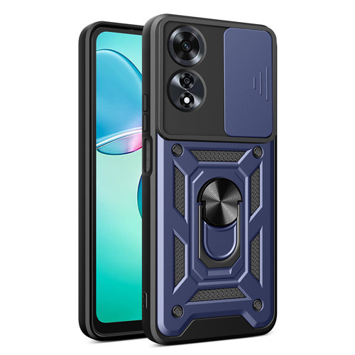 Oppo A60 Kılıf Sürgülü Kamera Koruyucu Manyetik Standlı Tank Koruma