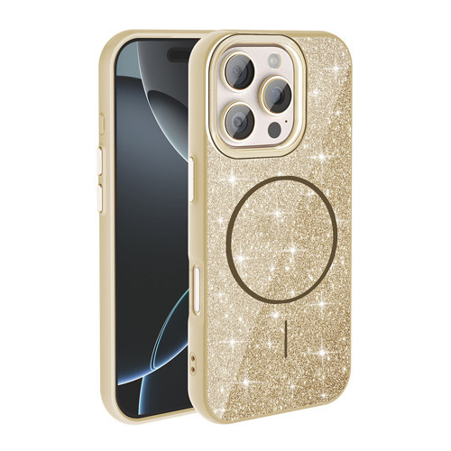 iPhone 16 Pro Kılıf Dökülmeyen Simli Silikon MagSafe Kamera Yükseltili