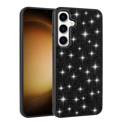 Galaxy S25 Plus Kılıf Simli Pırlanta Taşlı Kamera Yükseltili Silikon