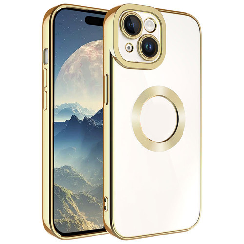 iPhone 15 Plus Kılıf Kamera Lens Korumalı Logo Gösteren İnce Hafif
