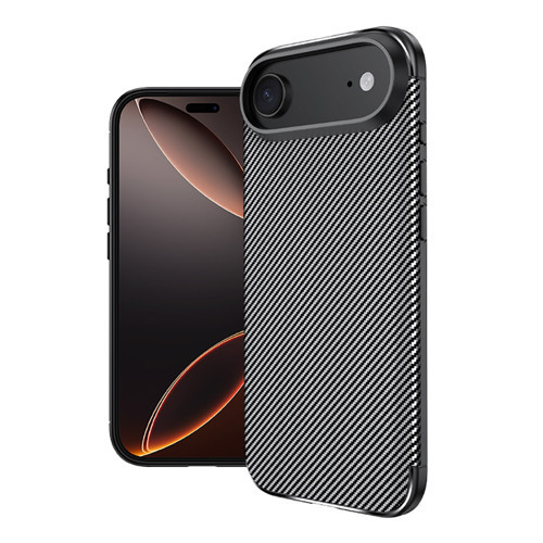 iPhone 17 Air Kılıf Karbon Görünümlü Silikon Kamera Korumalı Üstün Koruma