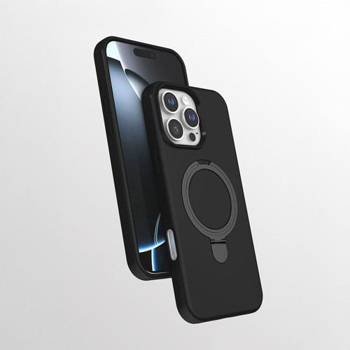 iPhone 16 Pro Max Kılıf 360 Derece Döner Standlı MagSafe Kamera Lens Korumalı Silikon