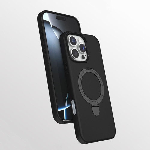iPhone 16 Pro Kılıf 360 Derece Döner Standlı MagSafe Kamera Lens Korumalı Silikon