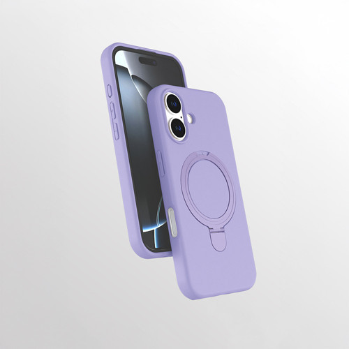 iPhone 16 Plus Kılıf 360 Derece Döner Standlı MagSafe Kamera Lens Korumalı Silikon