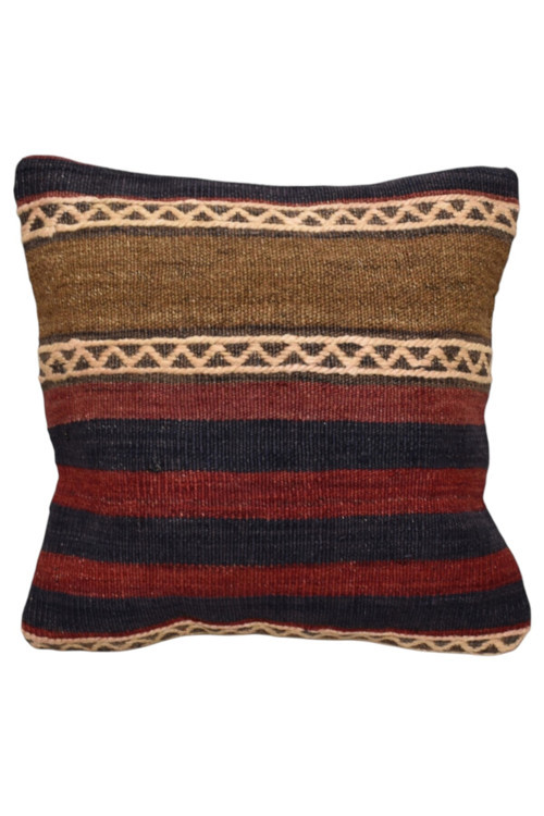 El Dokuma Dekoratif Kilim Kırlent Yastık Kılıfı 1203 - Yeni - Çok Renkli