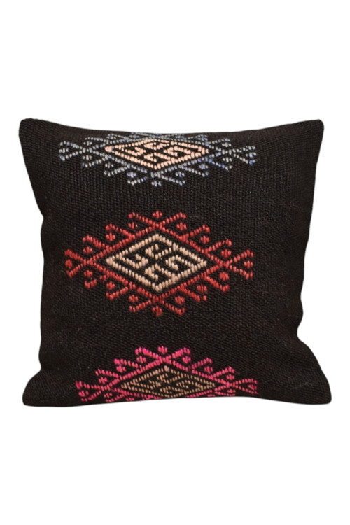El Dokuma Kilim Kırlent Yastık Kılıfı 1468 - Yeni - Çok Renkli
