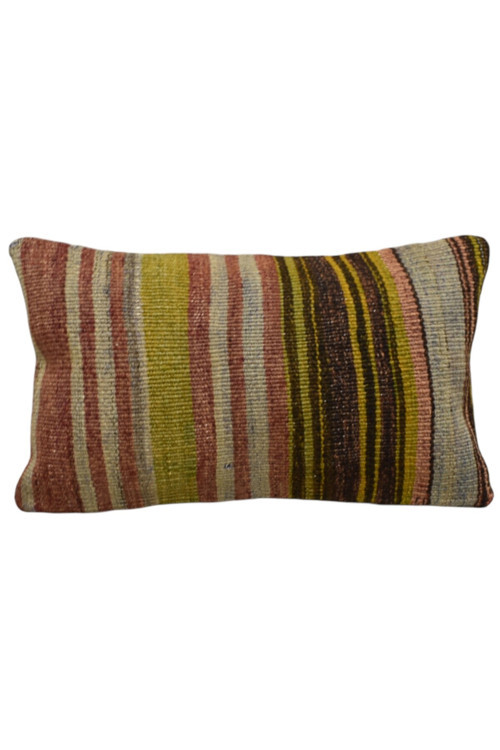 El Dokuma Dekoratif Lumbar Kilim Kırlent Yastık Kılıfı 1049 - Yeni - Çok Renkli