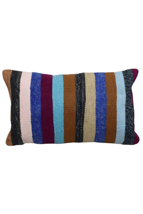 El Dokuma Dekoratif Lumbar Kilim Kırlent Yastık Kılıfı 1037 - Yeni - Çok Renkli