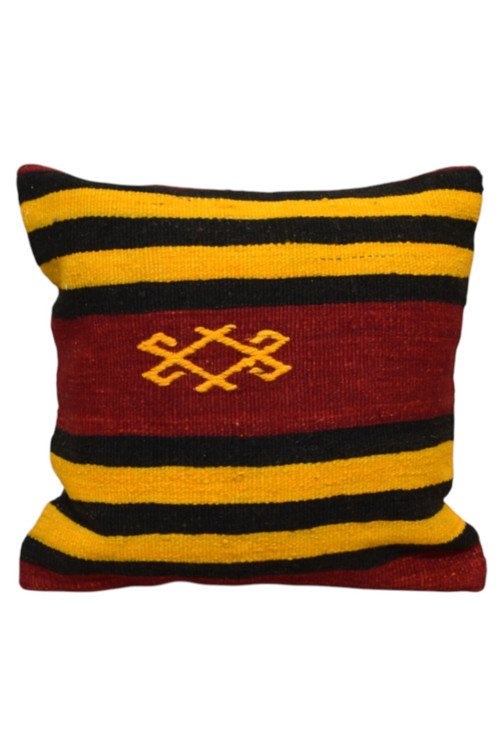 El Dokuma Dekoratif Kilim Kırlent Yastık Kılıfı 0982 - Yeni - Çok Renkli