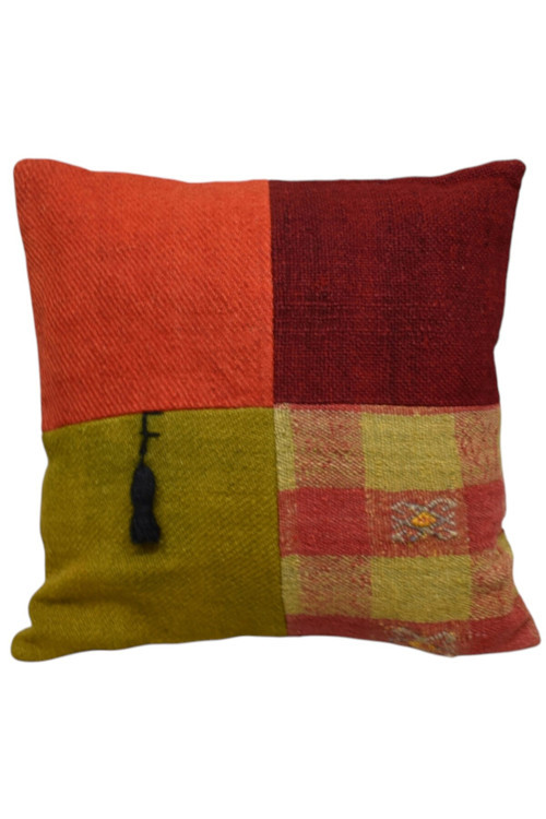El Dokuma Patchwork Kırkyama Kilim Kırlent Yastık Kılıfı 1181 - Yeni - Çok Renkli
