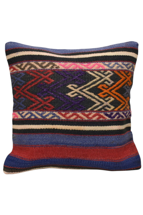 El Dokuma Dekoratif Kilim Kırlent Yastık Kılıfı 1186 - Yeni - Çok Renkli