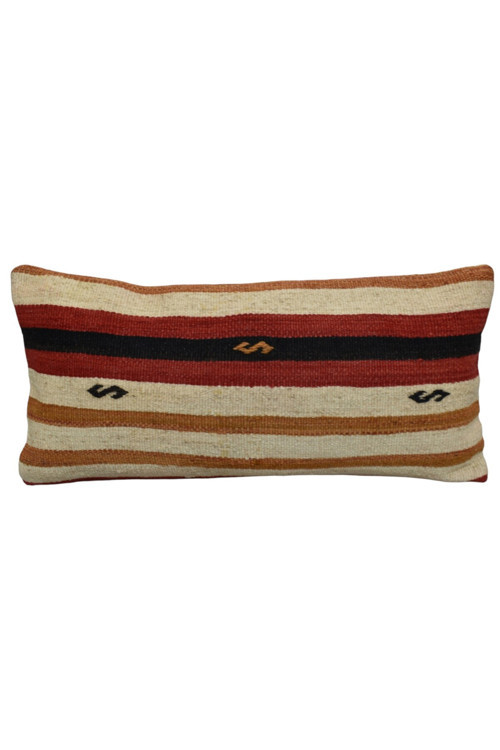 El Dokuma Dekoratif Lumbar Kilim Kırlent Yastık Kılıfı 1323 - Yeni - Çok Renkli