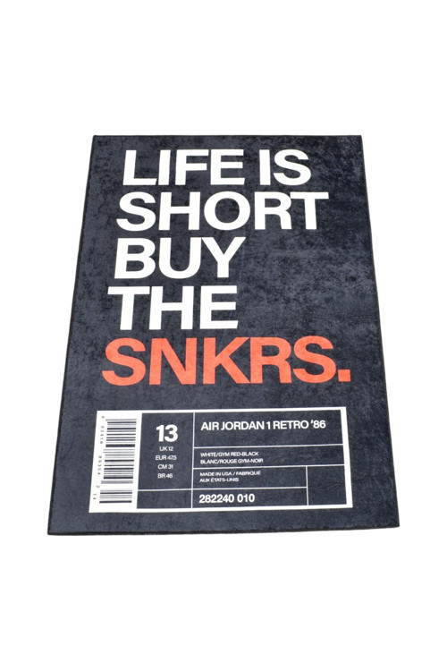 Dekoratif Life Is Short Tasarım Digital Baskı Makine Halısı 1784 - Yeni - Çok Renkli
