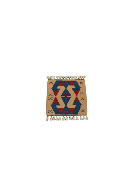 Yeni El Dokuma Kare Köşe Sandalye Minderi Pınarbaşı Kayseri Yün Kilim 5953