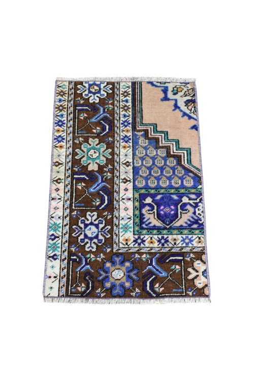 El Dokuma Mucur Kırşehir Yün Halı 1438 - Vintage - Çok Renkli