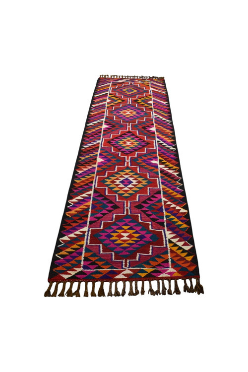 El Dokuma Herki Yolluk Yün Kilim 1764 - Yeni - Çok Renkli
