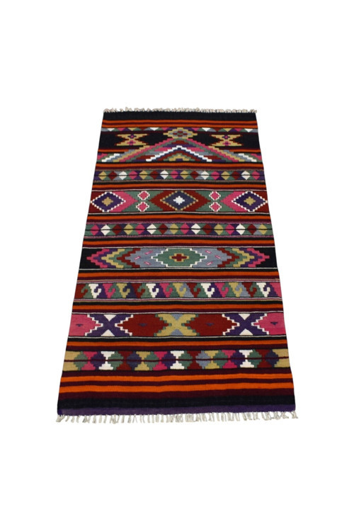El Dokuma Malatya Seccade Yün Kilim 1612 - Yeni - Çok Renkli