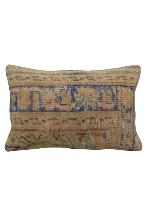 El Dokuma Dekoratif Halı Kırlent Yastık Kılıfı 1383 - Vintage - Çok Renkli