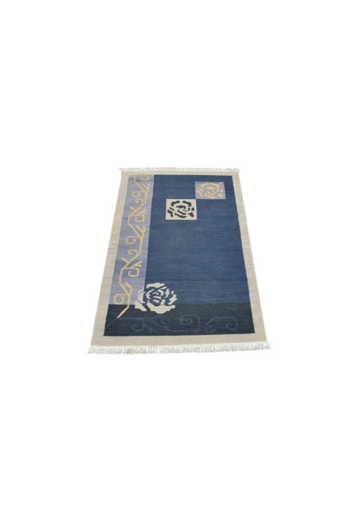 El Dokuma Çiçekli Yün Kilim 0455 - Yeni - Çok Renkli