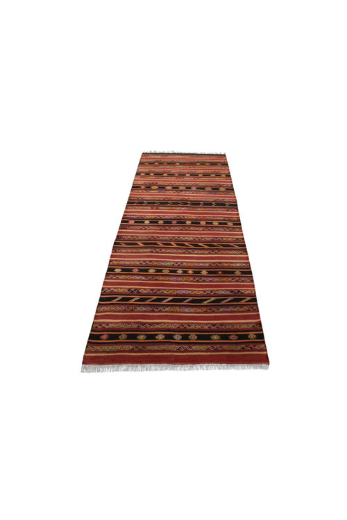 El Dokuması Yekpare Malatya Yolluk Yün Kilim 0793 - Yeni - Çok Renkli