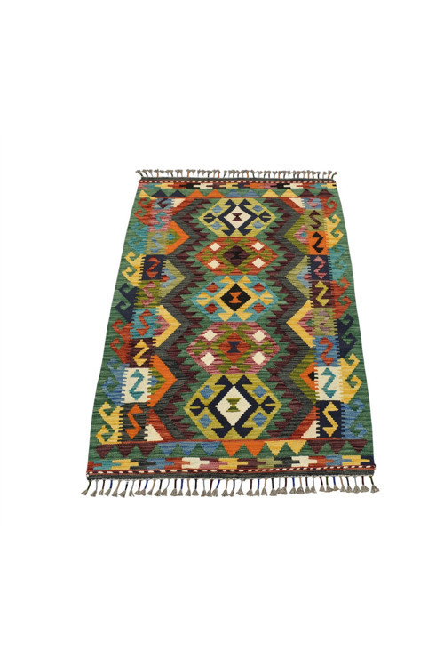 Yeni El Dokuma Çok Renkli Cerit Yörükleri Meşhed İran Yün Kilim 7027
