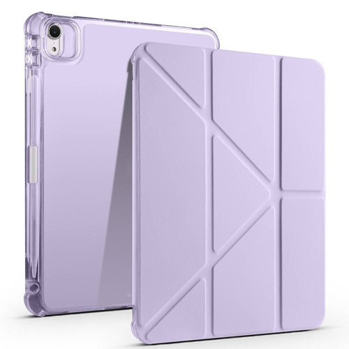 iPad Air 11 2025 M3 Kılıf Tri Folding Kalem Bölmeli Standlı Kılıf - Lila