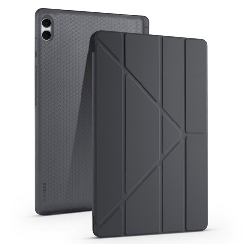 Galaxy Tab S11 Ultra Kılıf Tri Folding Kalem Bölmeli Standlı Kılıf - Siyah