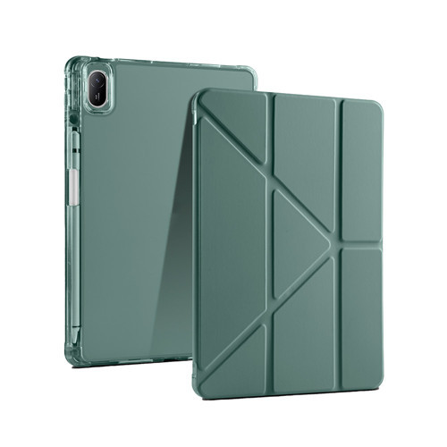 Huawei Matepad SE 11 Kılıf Tri Folding Kalem Bölmeli Standlı Kılıf - Koyu Yeşil