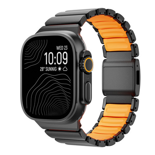 Watch Ultra 49mm KRD-152 Titanyum Silikon Kordon - Siyah-Turuncu