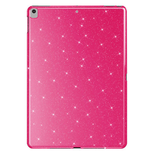 iPad 10.2 2021 (9.Nesil) Simli Parlak Görünümlü Tablet Koton Kılıf - Pembe Koyu