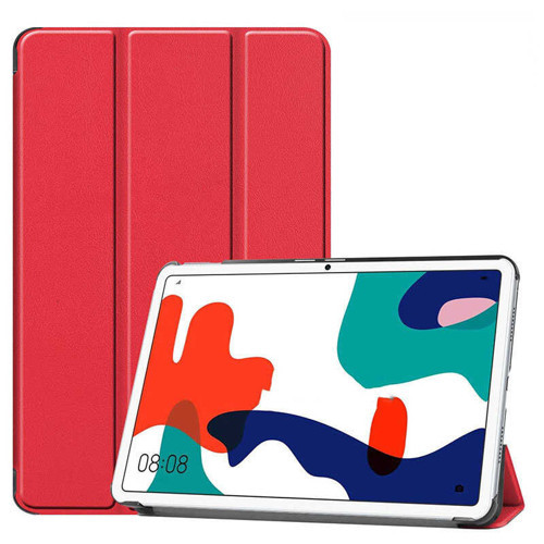 Huawei MatePad 10.4 Smart Cover Standlı 1-1 Kılıf - Kırmızı