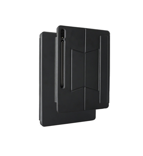 Galaxy Tab S9 FE Plus Border Keyboard Bluetooh Bağlantılı Standlı Klavyeli Tablet Kılıfı - Siyah