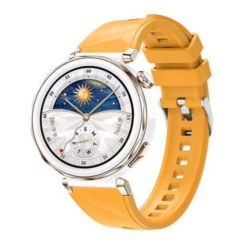 Huawei Watch GT 5 Pro 42mm KRD-129 Silikon Kordon Strap Kayış - Sarı