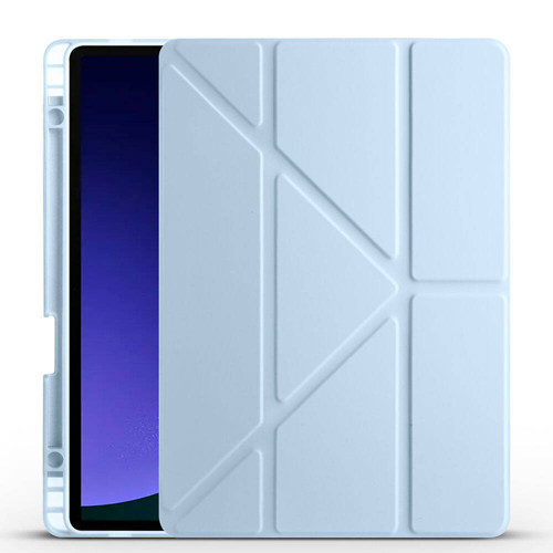 Galaxy Tab S10 Lite Kılıf Tri Folding Kalem Bölmeli Standlı Kılıf - Mavi