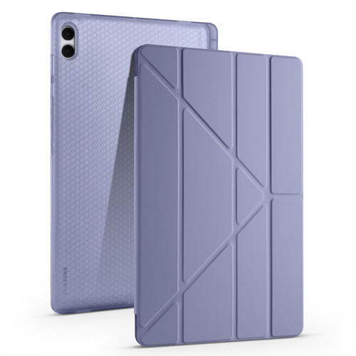 Galaxy Tab S11 Ultra Kılıf Tri Folding Kalem Bölmeli Standlı Kılıf - Mor