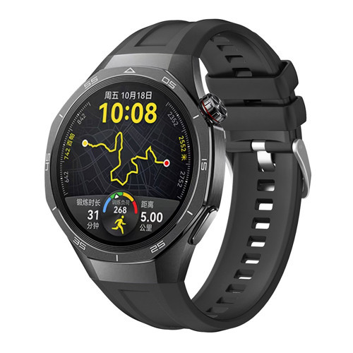 Huawei Watch GT 5 Pro 46mm KRD-130 Silikon Kordon Strap Kayış - Siyah