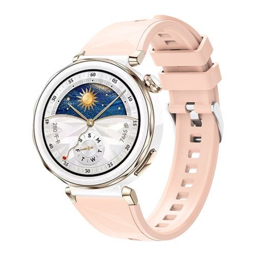 Huawei Watch GT 5 Pro 42mm KRD-129 Silikon Kordon Strap Kayış - Pembe