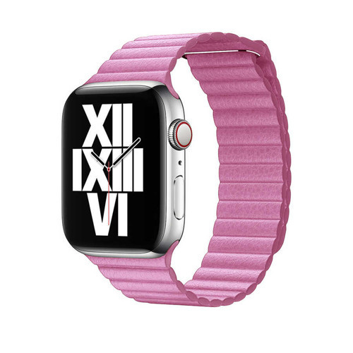 Watch Ultra 49mm Kordon KRD-09 Deri Lop Strap Kayış - Pembe