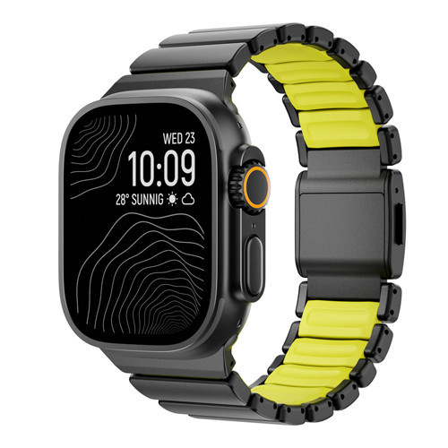 Watch Ultra 49mm KRD-152 Titanyum Silikon Kordon - Siyah-Yeşil